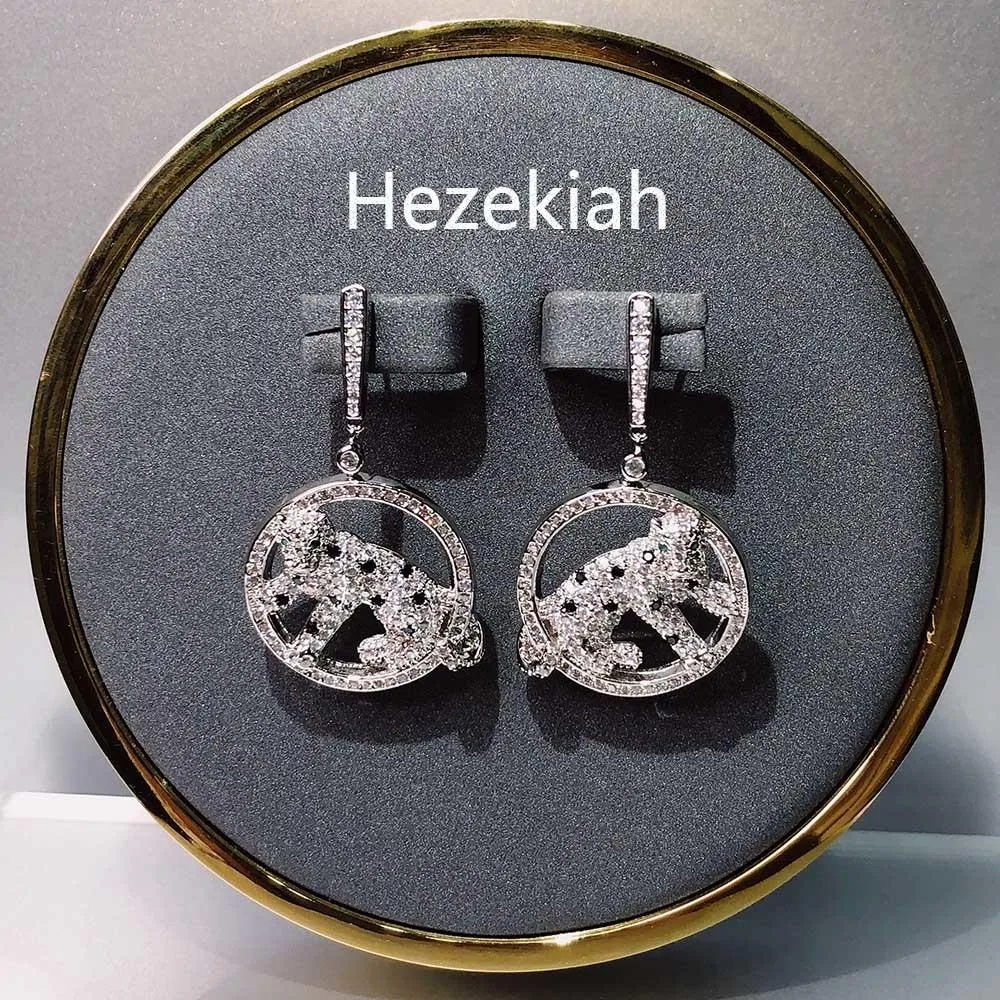 Hezekiah 925 Tremella Needle Leopard Earrings studs Individual aggressive fashion ladies ear studs High-end quality Eardrop Exquisite.