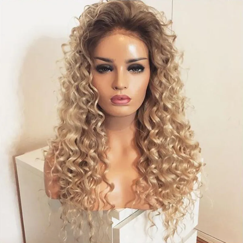 blonde kinky curly