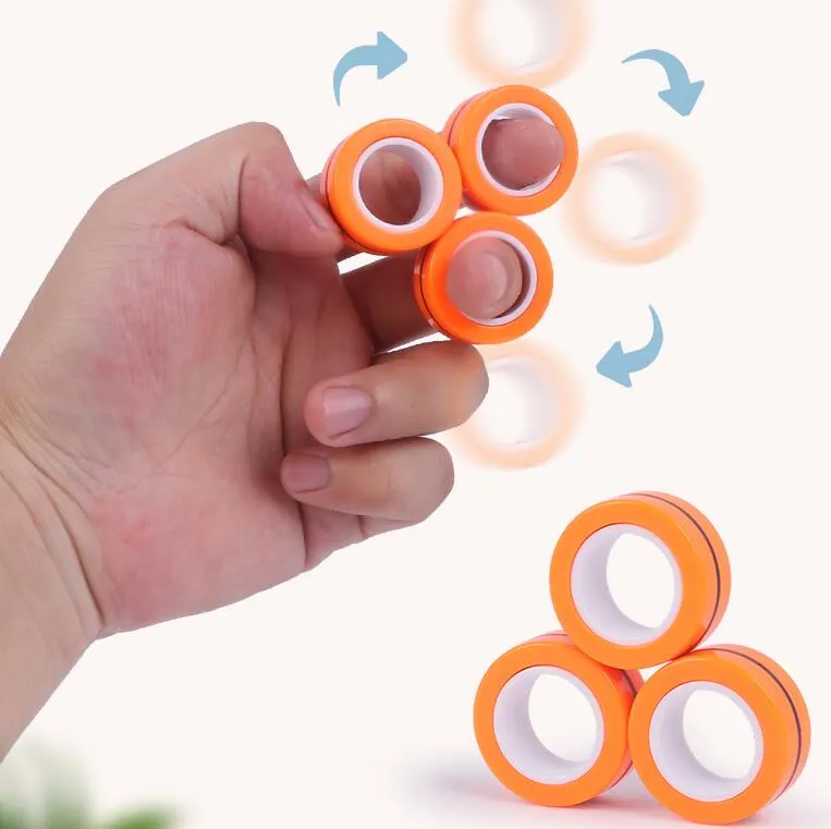 Finger Magnetic Ring Magical Spinner Toy Stress Anxiety Reliever Bracelet  Fidget Toy for adults & children[Pack of 3][Gift Idea](Blue) - Walmart.com