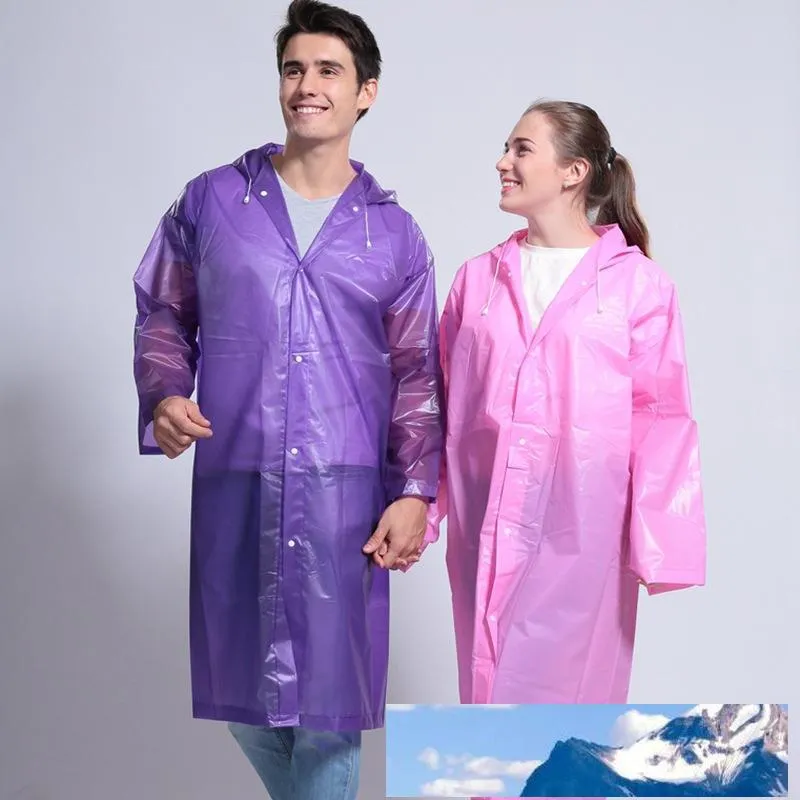 Hooded Thicken Poncho Poncho Mulheres à prova d'água Mens Rain Rain Casaco de vento ao ar livre Transparente Raincoat Moda Rainwear Portátil VT1664