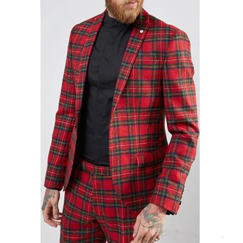 Custom-made One Button Groomsmen Peak Lapel Groom Tuxedos Men Suits Wedding/Prom/Dinner Best Man Blazer(Jacket+Pants+Tie) T127