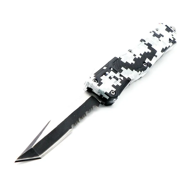 Mict autoTF troodotfn 616 7 pulgadas camo blackwhite 8 modelos hoja doble acción táctica caza cuchillo plegable cuchillos regalo de Navidad Adru