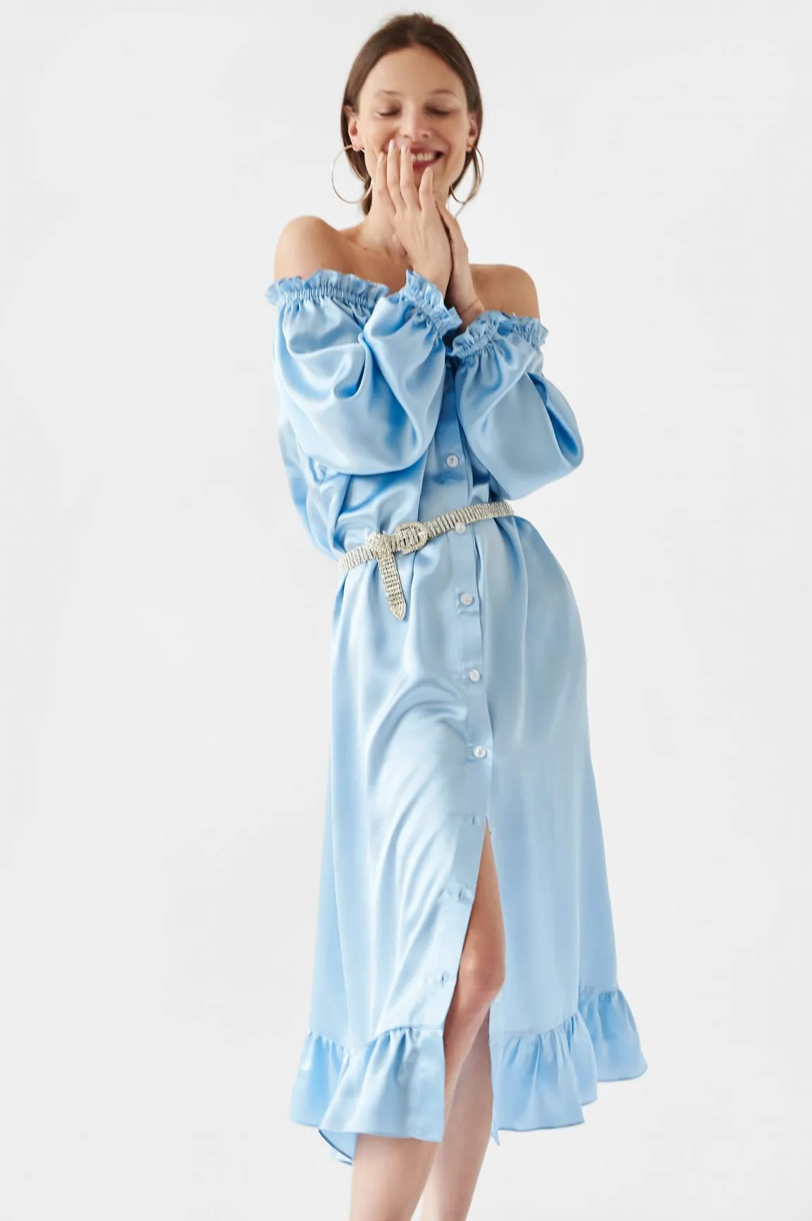 Light Blue Silk Satin silky nightgown and robe for Women - Perfect for Weddings, Bridesmaids, and Sleepwear - Customizable Light Blue Silk Satin silky nightgown and robe for Women - Perfect for Weddings, Bridesmaids, and Sleepwear - Customizable