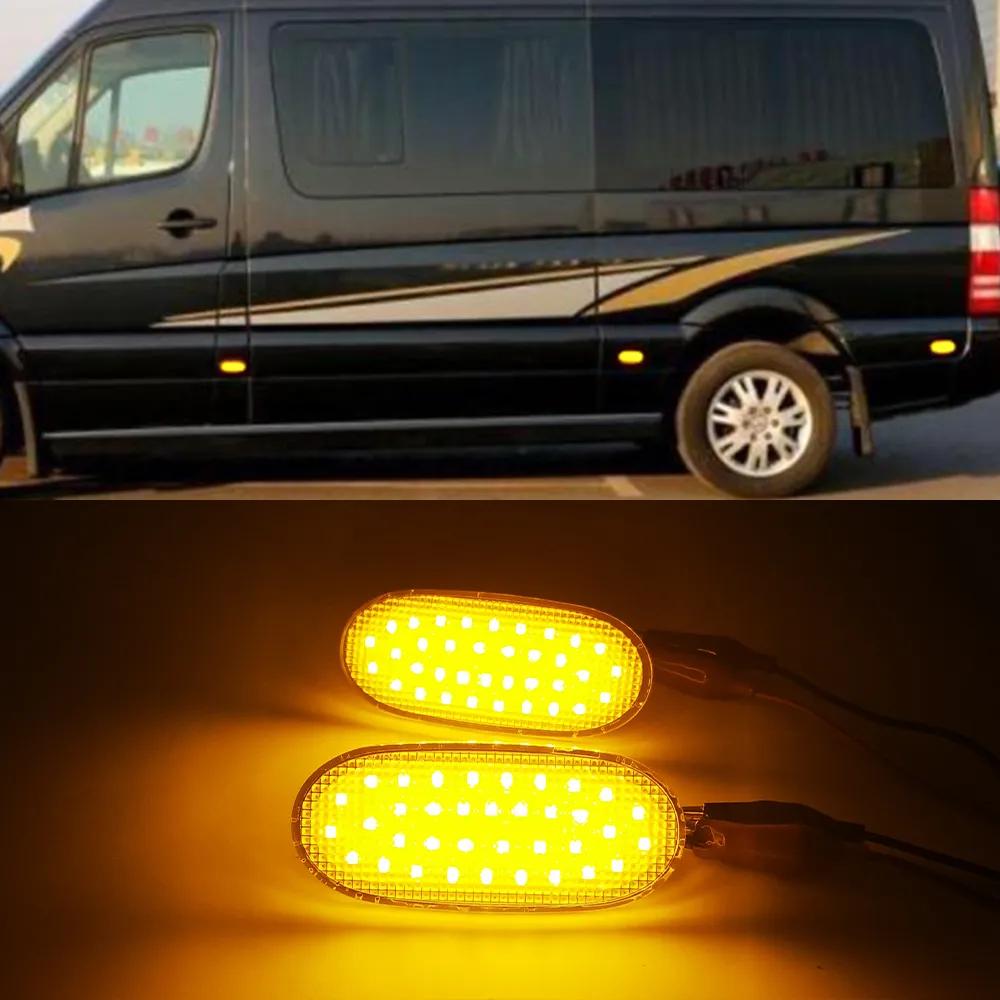 Per Volkswagen Crafter per Mercedes-Benz Sprinter W906 Segnalato laterale a 36LED Lampada da ripetizione laterale lampada da polso 12V Direzione del segnale luminoso