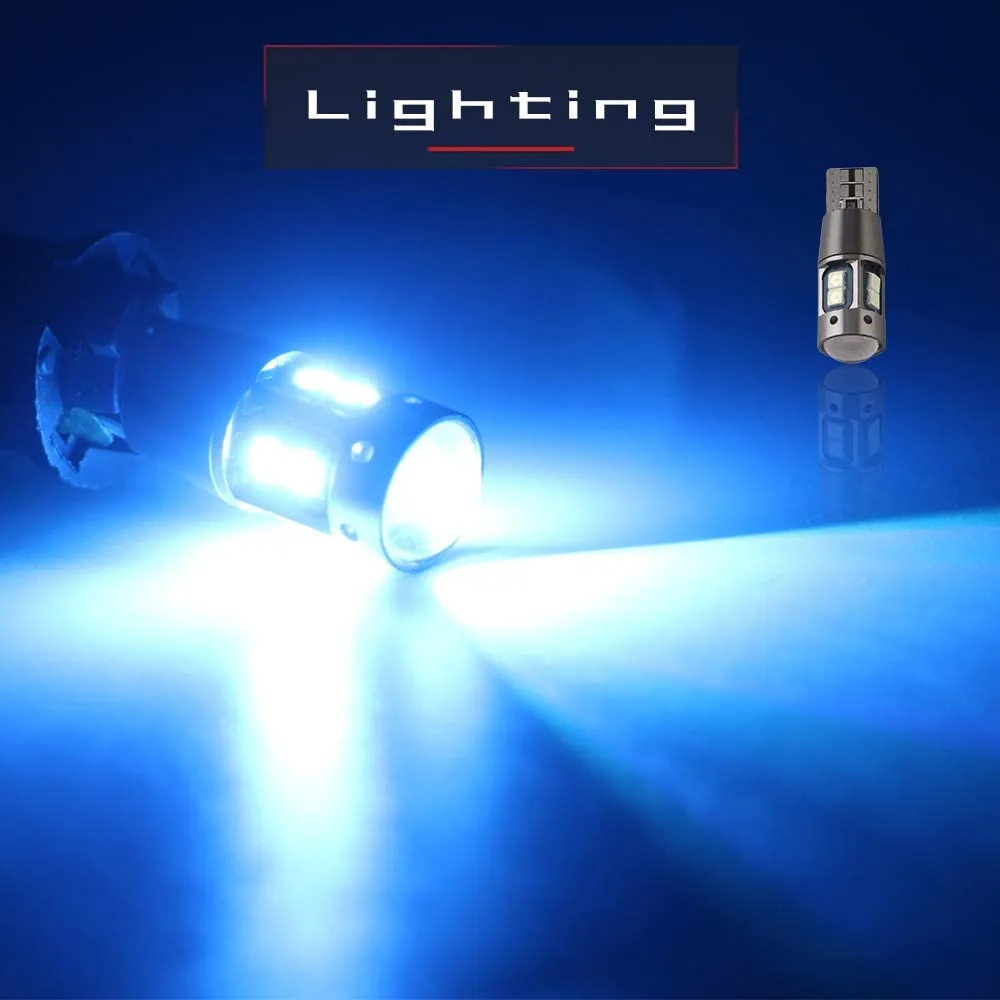 50pcs / Lot Car T10 luz License 168 194 T10 Lâmpadas LED Lamp LED Super Bright 10x3030SMD chips 10SMD Canbus para Side marcador Door Number Wedge