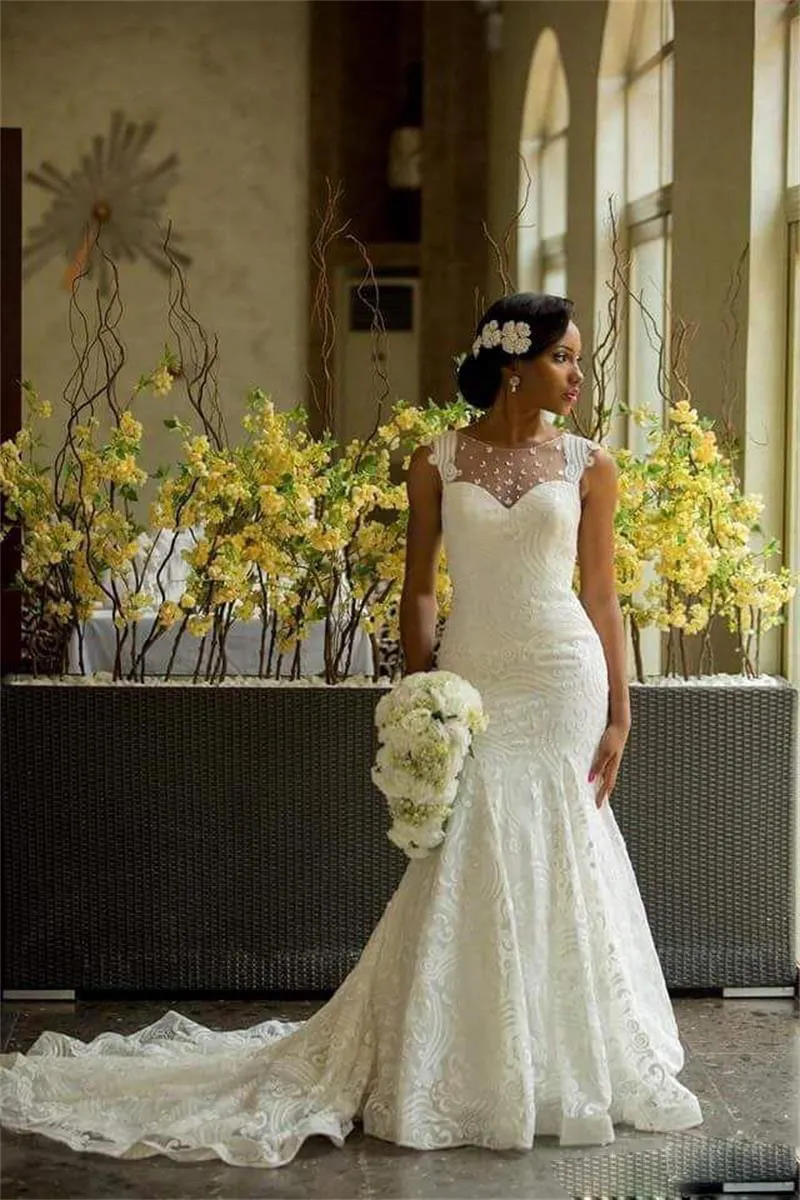Mermaid Lace Applique Wedding Gowns Sleeveless Wedding Mermaid Dresses In Plus Sizes 2 24 From Kuaileju 46.13 DHgate.Com