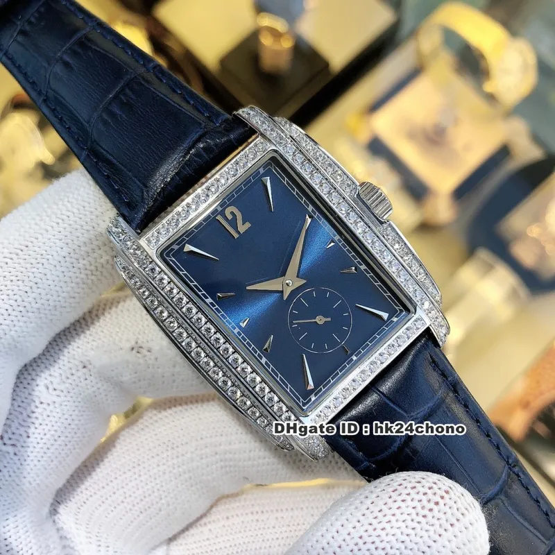 5 stijlen Luxe Hoge Kwaliteit Gondolo 5124G-011 Diamond Steel Automatic Mens Horloge Blauw Wijzerplaat Lederen Band Heren Horloges