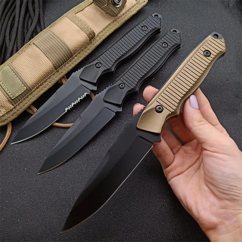 Butterfly 140BK Survival Tactical Straight Knife 154CM Black Blade Full Tang Aluminum Alloy Handle With Nylon Sheath