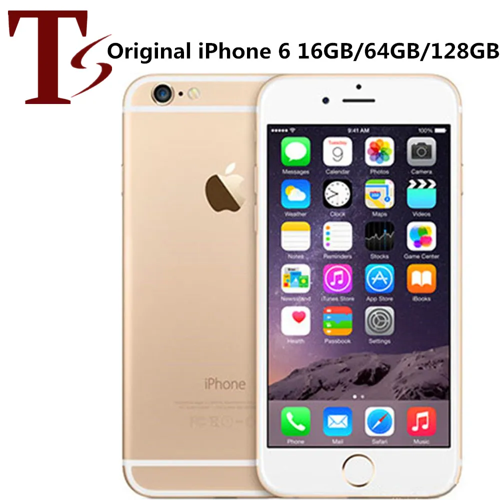 100% originale Apple iPhone 6 con funzione impronta digitale 16 GB / 64 GB / 128 GB 4,7 pollici A8 dual core IOS 12 telefono cellulare sbloccato ricondizionato