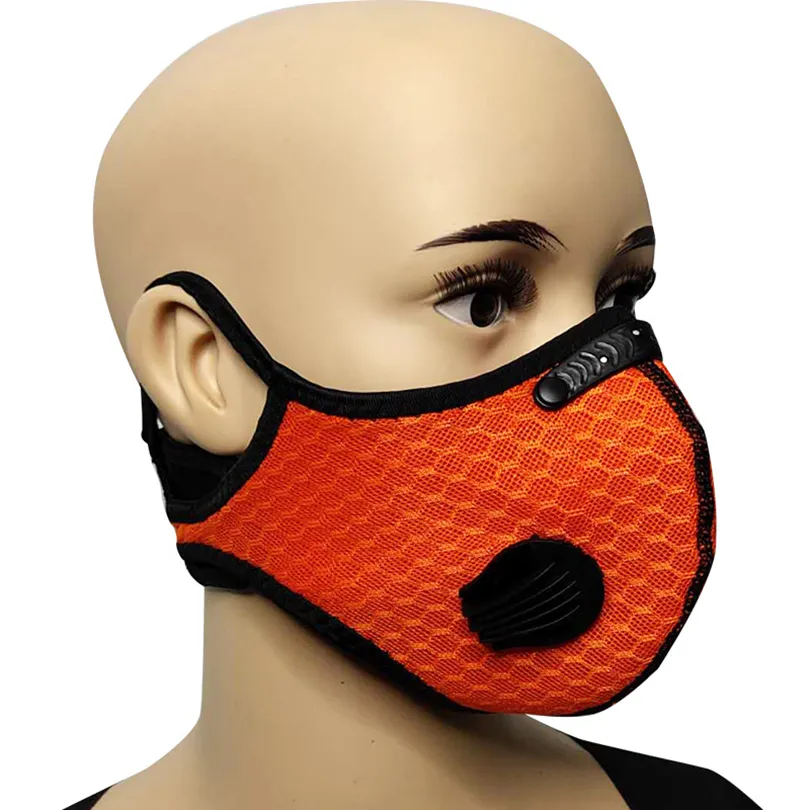 Masque facial de cyclisme 11 couleurs Charbon actif avec filtre PM2.5 Masques anti-poussière Sport Courir Formation Protection Contour d'oreille Masque anti-poussière GGA3607-3