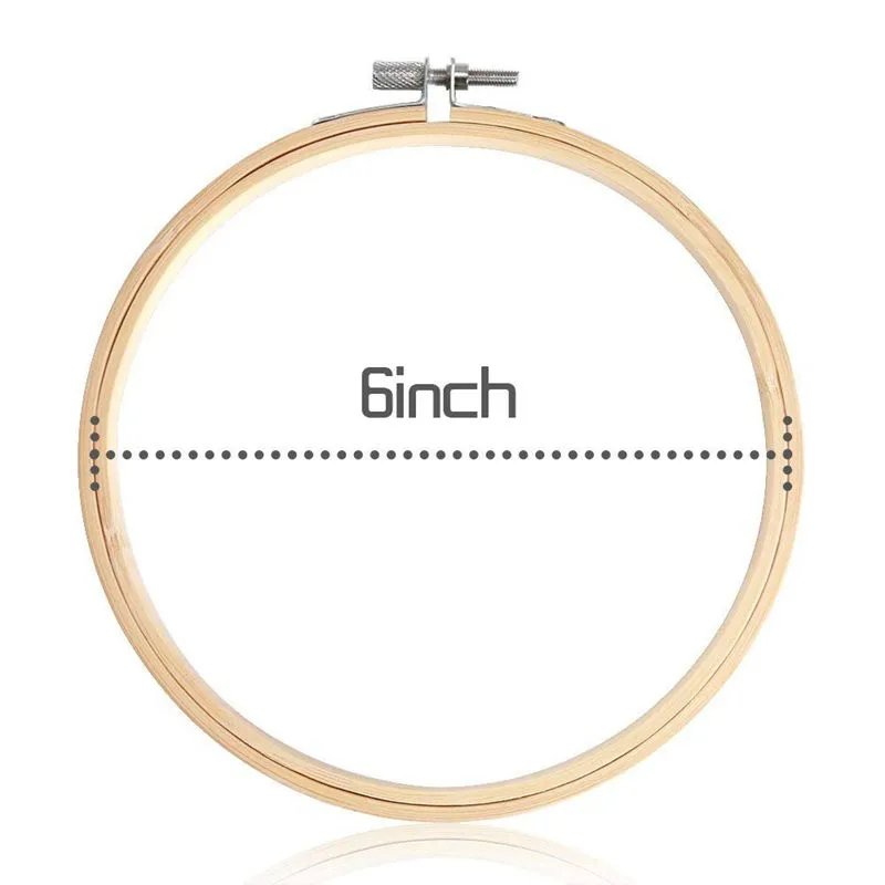 Set Of 12 6 Inch Bamboo Circle Cross Stitch Hardwood Hoops For Art Crafts  And Sewing From Imeav, $31.02