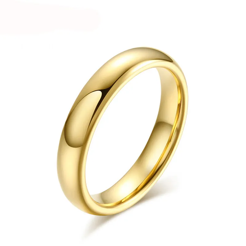 Mode 100% pure wolfraamringen 6mm brede goudkleurige trouwringen voor vrouwen en mannen sieraden