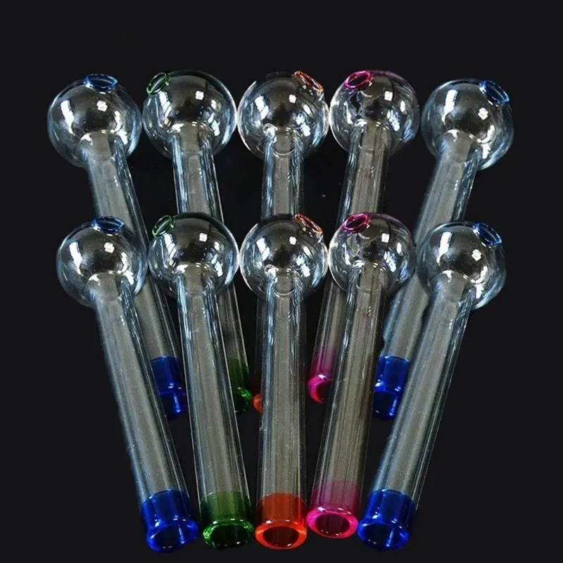 Handwork Mini Smoking Hand Pipes Thick Glass Pipe Oil Colorful Pipes Pyrex Glass Oil Burner Pipe Random color