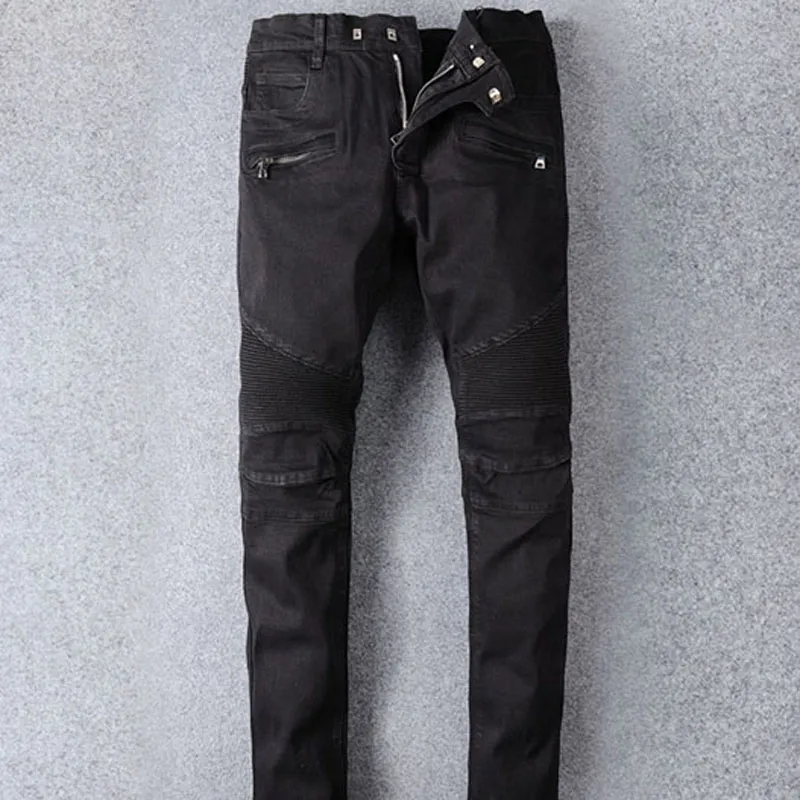 Luxurys Designers Jeans Frouthed France Fashion Pierreストレートメンズバイカーホールストレッチデニムカジュアルジーンズメンスキニーパンツ329b