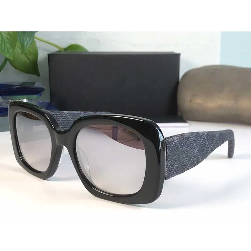 Gafas de sol de diseñador CH marcos retro con templos trenzados de mezclilla mano de obra exquisita lente uv400 de alta calidad 5406