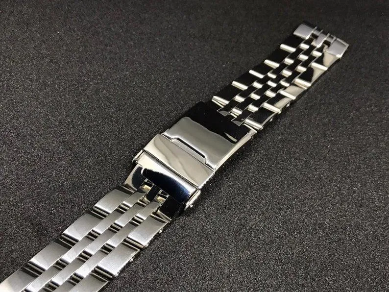 22 24 mm Silber Zweifarbig Gold Edelstahl Armband Uhrengürtel Uhrenarmband Strap251U