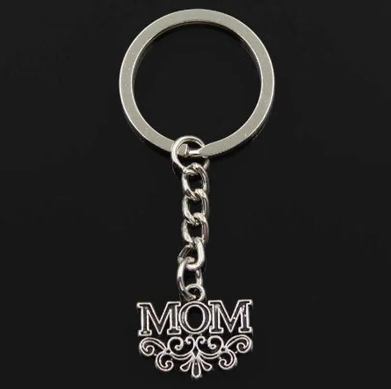 DHgate.com:20Pcs Silver Plated Mom Flower Charms Key Rings Keychains ...