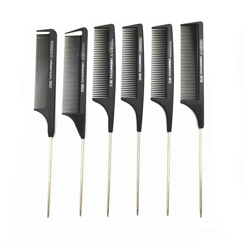 Professional Anti-Static Rat tail comb Metal salon use hair brush hairstyle beauty tool