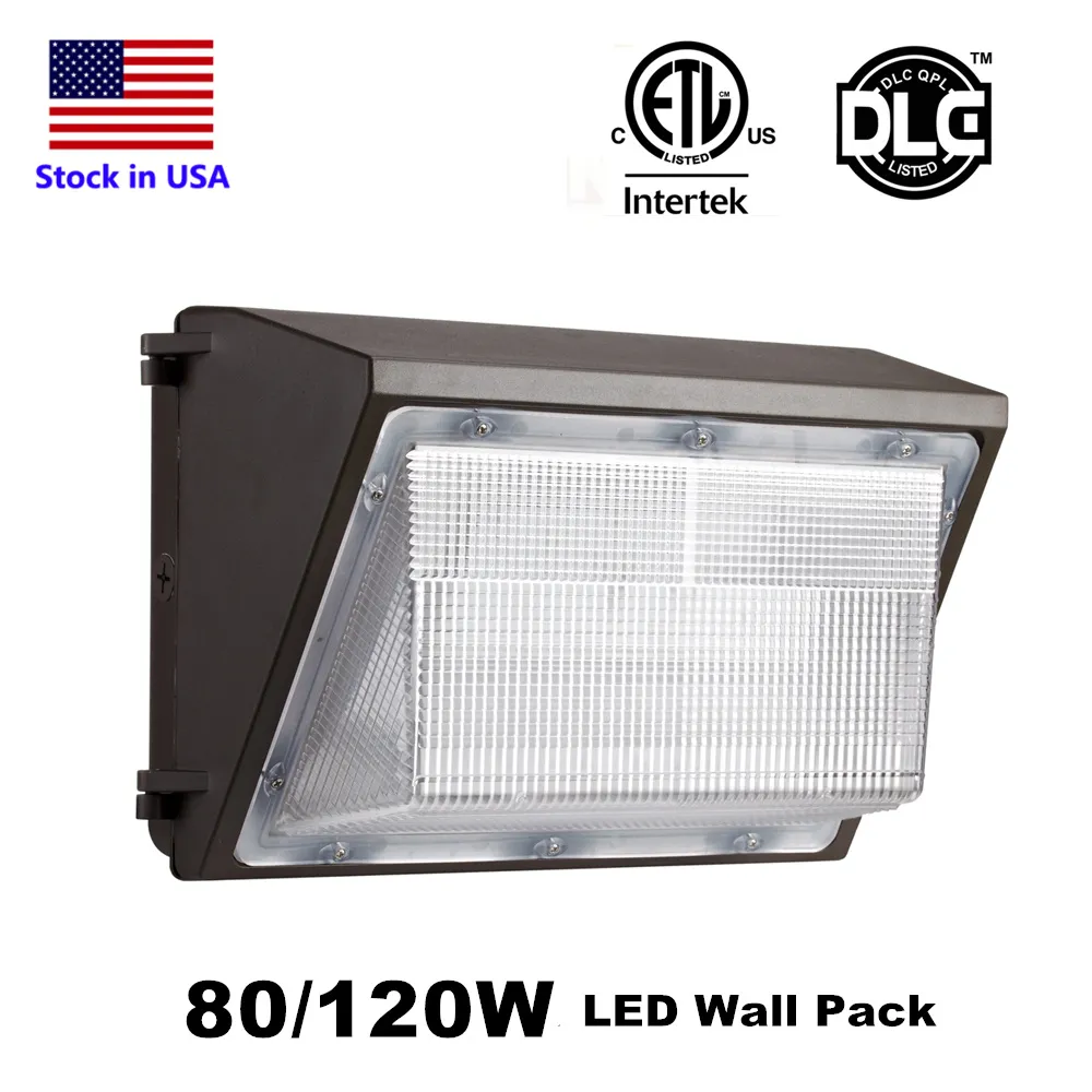 120W LED wallpack lamp met schemering tot dageraad fotocell 5000k daglicht buitenbeveiliging verlichting commercieel en industrieel LED-muurlicht voor garages magazijnen