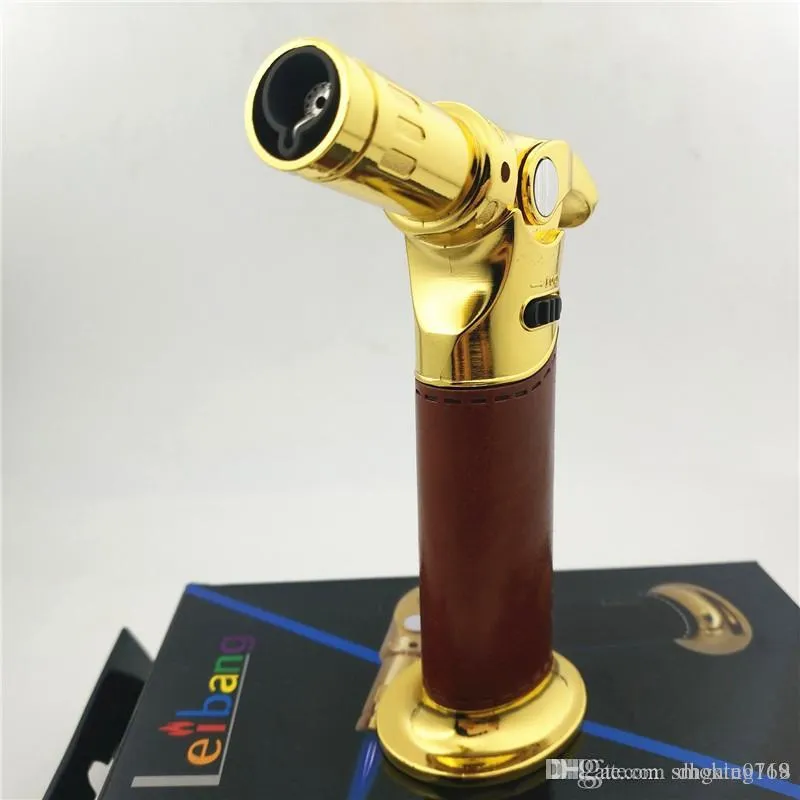 Strong fire Windproof Cigar Lighter Jet flame Torch Refillable Butane Gas Torch BBQ Camping Gas Lighters tobacco pipes ignition tool