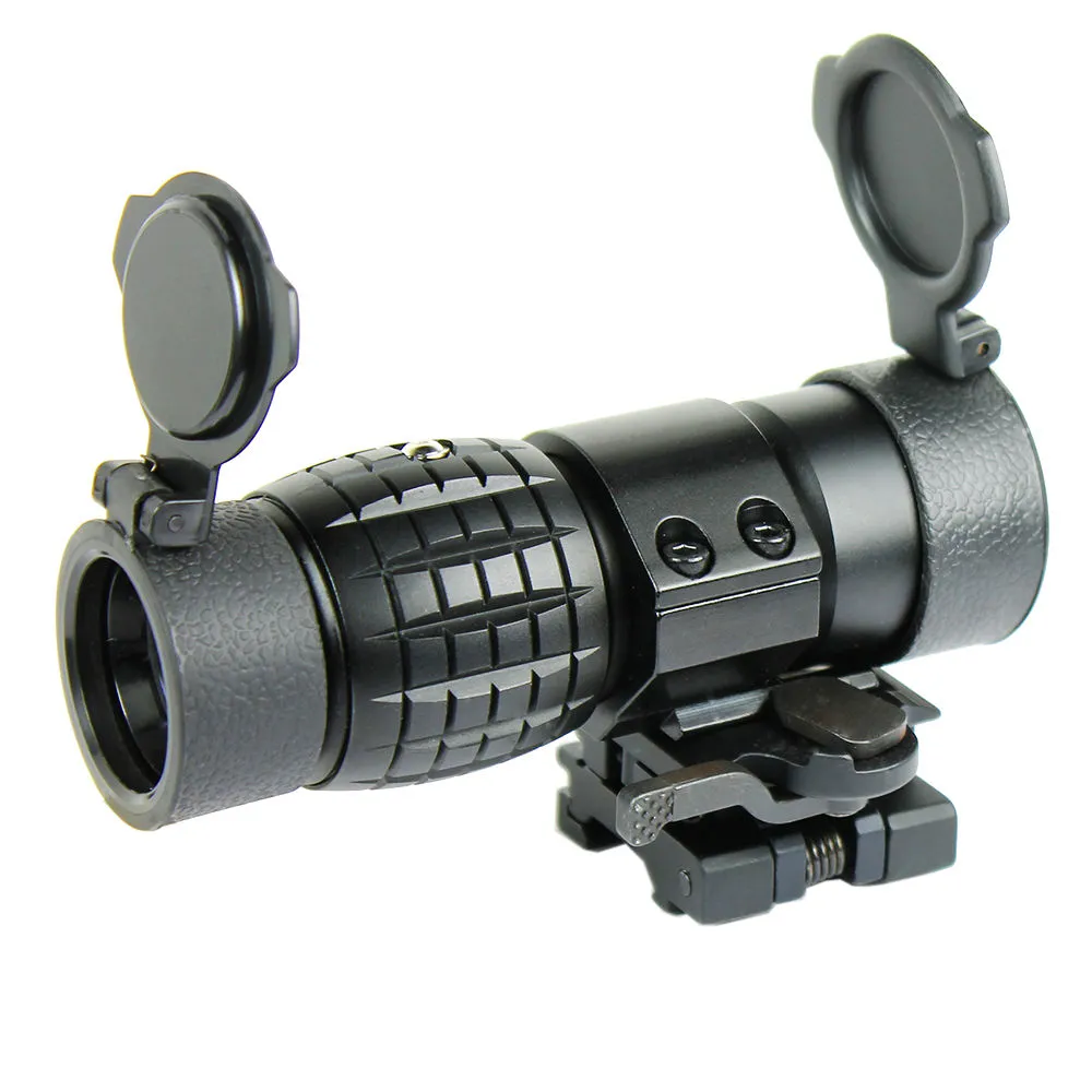 Tactical 3X-Fts Magnifier Rifle Scope with Flip-to-Side Mount &Lens Caps