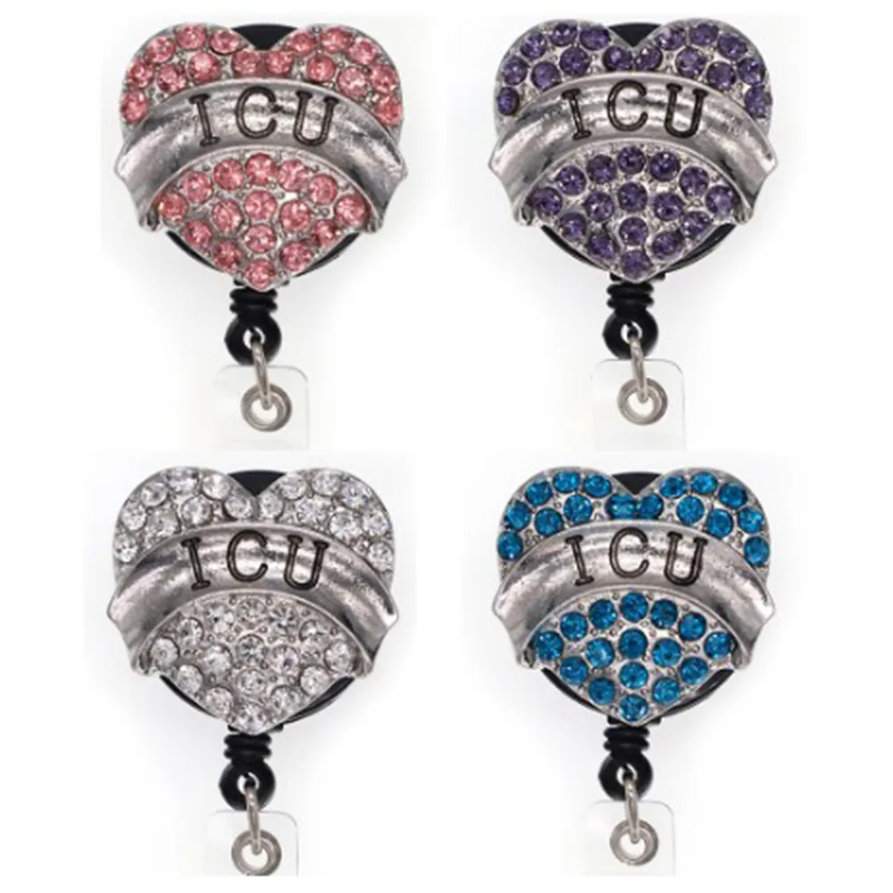 Rhinestone Heart Retractable Key Ring ID Name Badge Reels With Alligator  Clip Ideal For Medical Professionals, Nurses, And Doctors From Fashion882,  $29.75