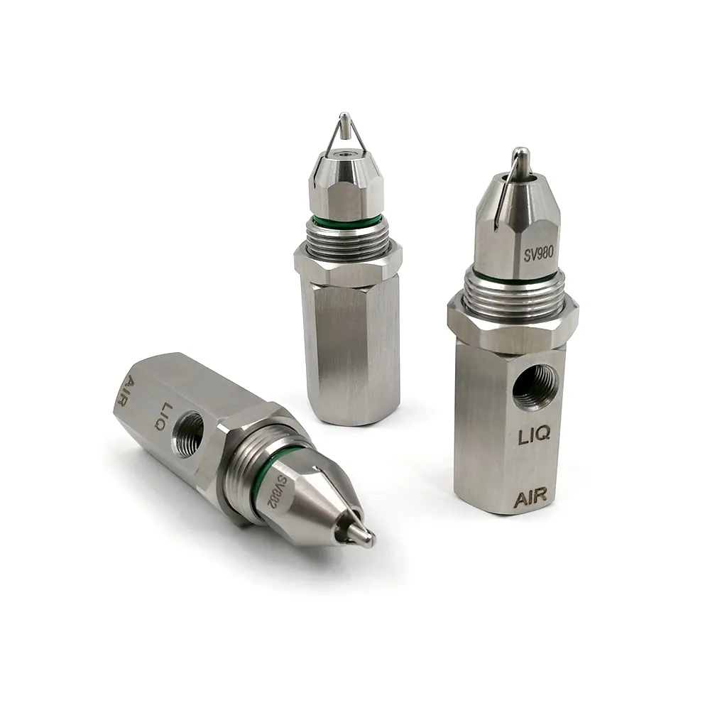 ys metals ترطيب الترطيب atomizer atomizer التوأم التوأم فوهة الضباب الدقيق 5-15 ميكرون حجم قطرة