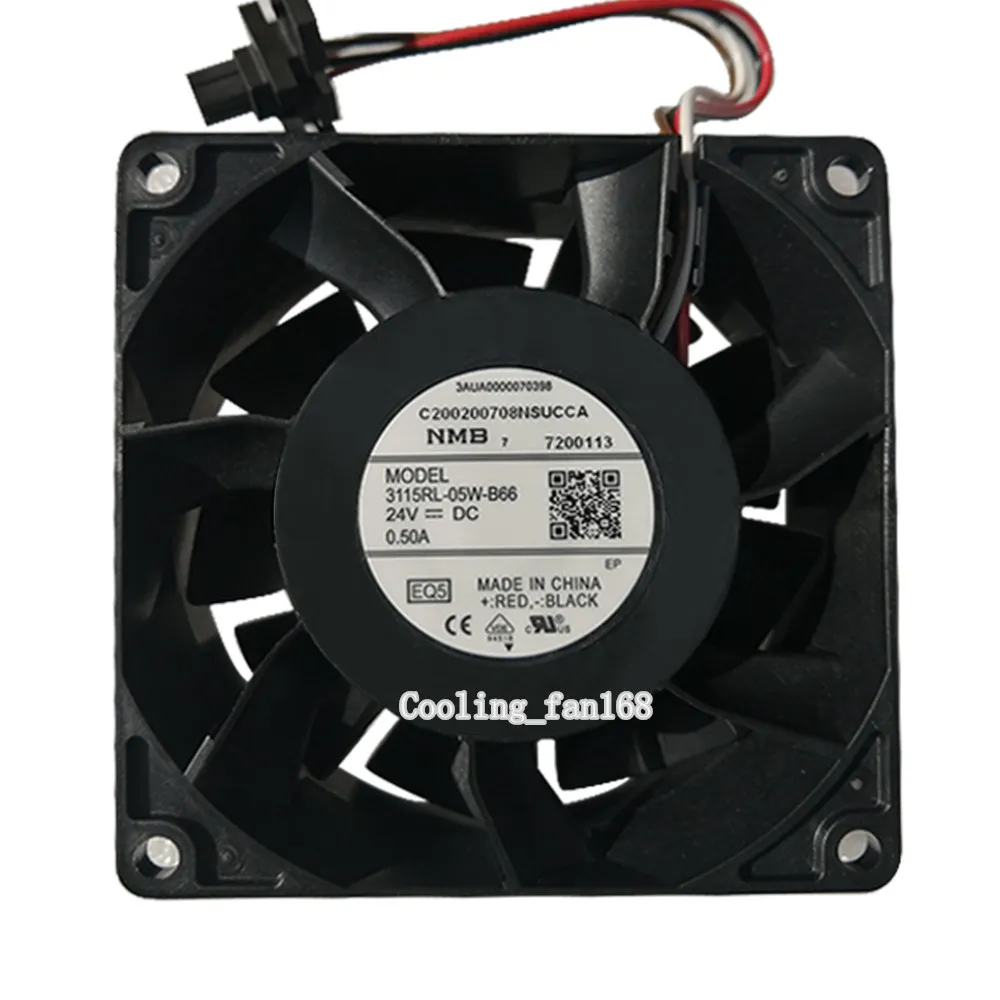 NMB 3115RL 05W B66 DC 24V 0.50A 80*80*38mm For ABB Inverter Cooling Fan