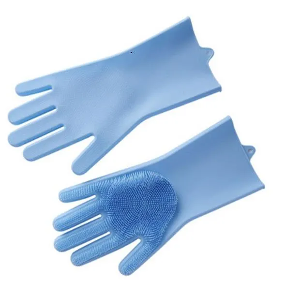 Brosse de lavage magique Gant en silicone Récureur ménager réutilisable Anti-brûlure Gants de vaisselle Cuisine Lit Salle de bains Outils de nettoyage WCW964