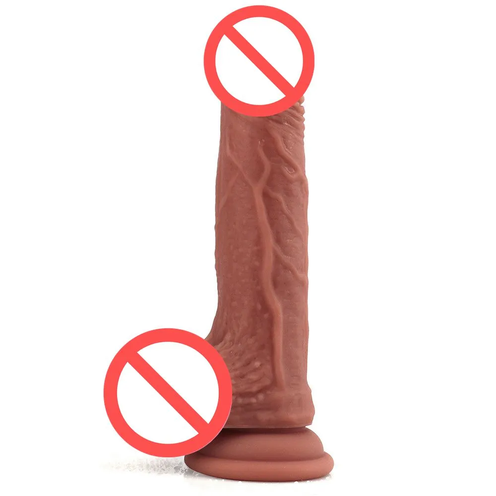 8.07 Inch Waterproof Silicone Dildo Realistic Penis With Suction Cup For Women G-spot Stimulate Adult Sex Toys J1743