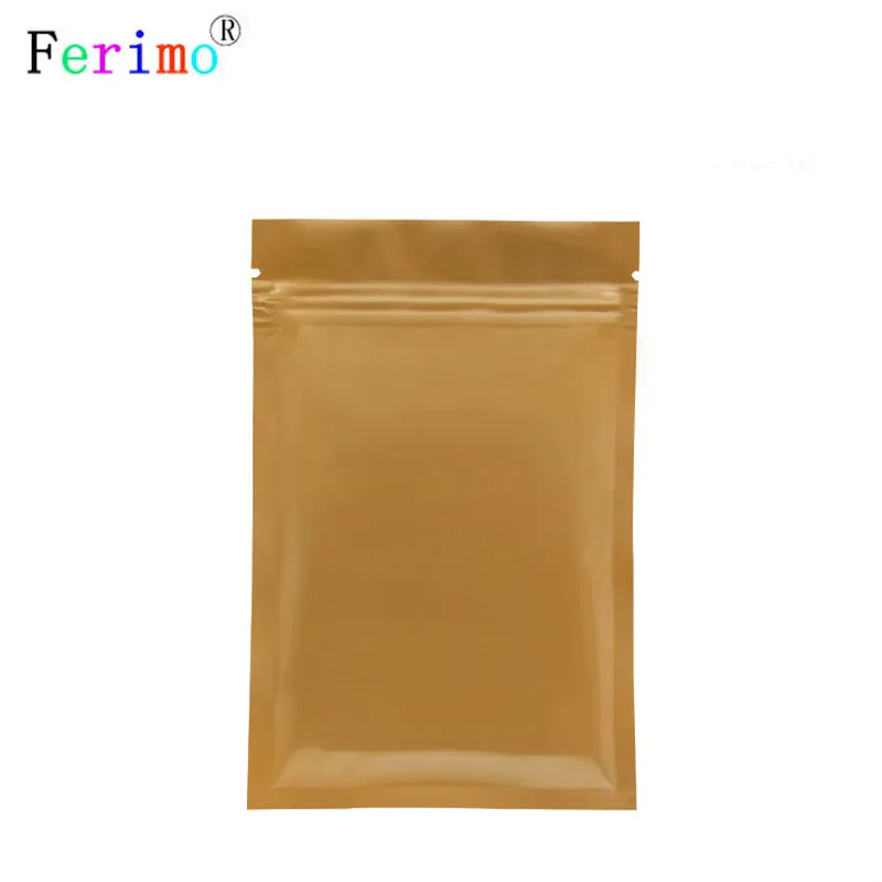 Ferimo 100pcs Orange Packaging Storage Bags Aluminum Foil Mylar Zip Lock Bag Party Favor Gift Candy Package 12*18cm