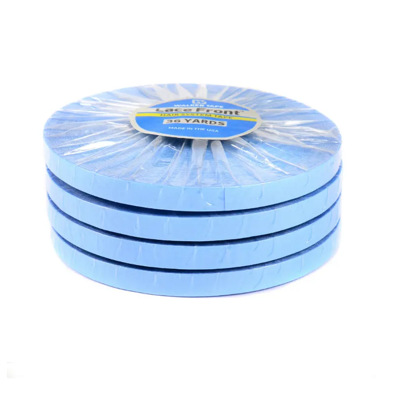 36Yards Lace Front Support Tape Blue Liner Roll Tape för spetsar peruk / PU Hårförlängning / Toupee Hair Lim Wig Lim 0,8cm / 1,0 cm / 1,27 cm Bredd