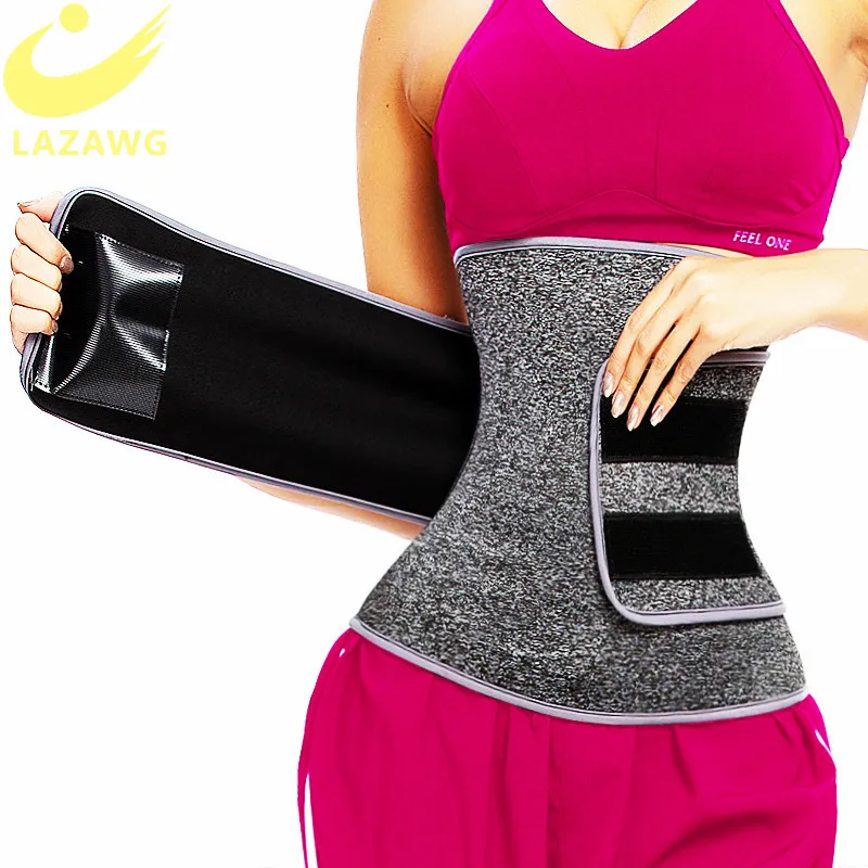 LAZAWG Waist Trainer Belt Waist Cincher Trimmer Slimming Body Shaper Sport Girdle Back Support Elastic Compression Cincher Belt Y200710