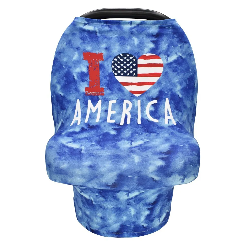 15627 America Stretchy Multi Use Baby Car Seat Cover Infant Baby Carseat Canopy Privacy Nursing Cover Breastfeeding Cover