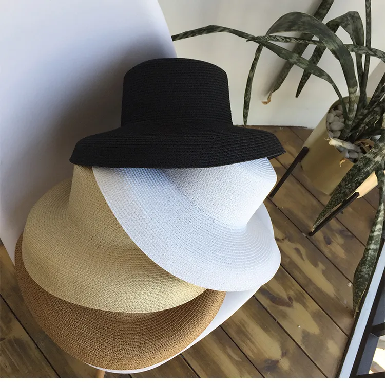 Audrey Hepburn Stil Vintage Strohhut Mit Breiter Krempe Für Damen_voghion.com