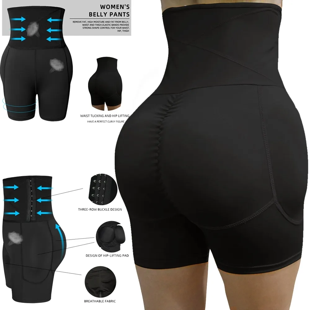 S-6XL Plus Size Women Waist Trainer Pad Butt Lifter High Tummy Control Panties Body Shaper Shapewear Sexy Underwear MX200711