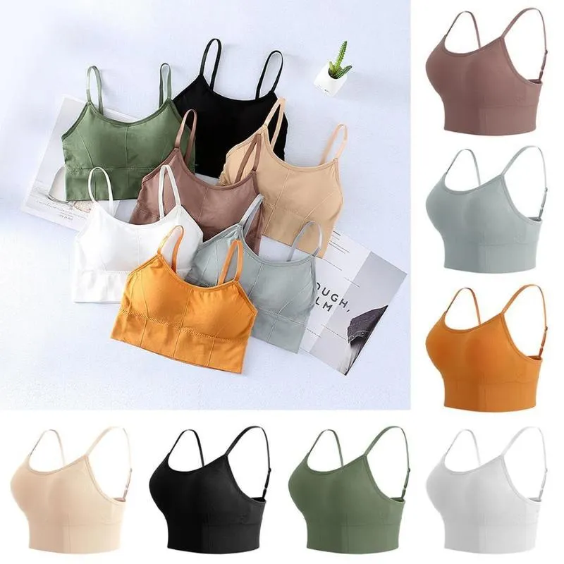 Seamless Sling Wrap Chest Streetwear Tank Tops Female Sleeveless Sports Sexys Tube Bra Basic Summer Camisole Tops Seamless M4R4