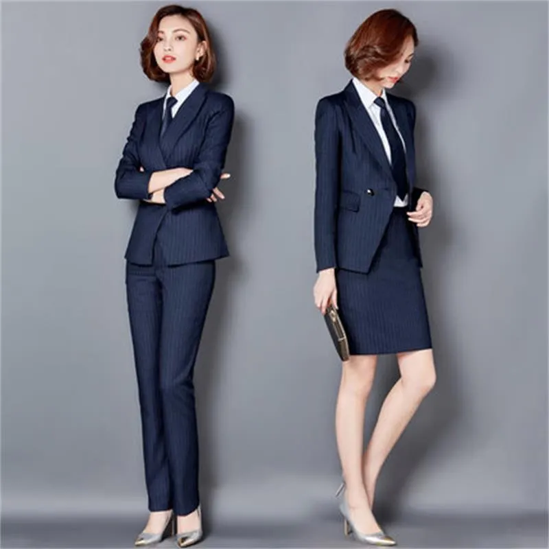 Trajes Formales De Oficina Para Mujer, Ropa De Trabajo De Negocios,  Uniforme, Pantis, Conjuntos Elegantes De Chaqueta, Otoño E Invierno, 2021 -  Pantalones De Traje - AliExpress