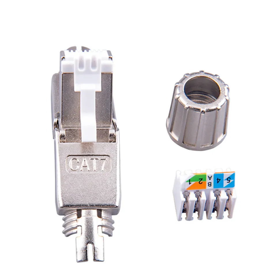 Cat7 Connector RJ45 Cat 7 Conector STP Shielded Ethernet 8P8C Plug Tool  Free Connection Repeatable Using For 23 26AWG Cable From Rainyhe, $32.16