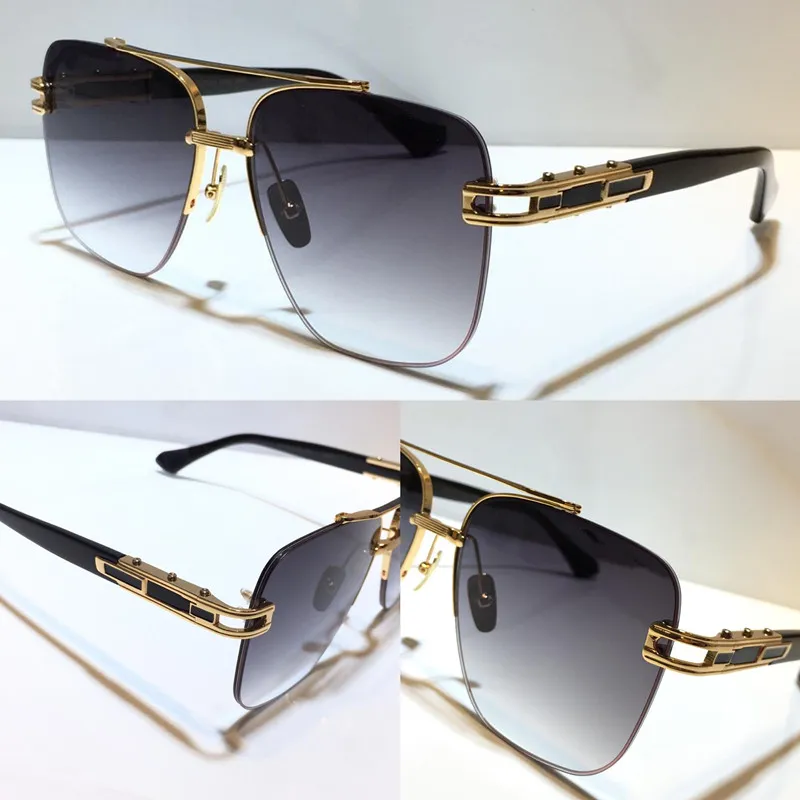 Neue Sonnenbrille Herren EVO ONE Metall Vintage klassische Sonnenbrille Modestil quadratisch rahmenlos UV 400 Linse mit Etui Top-Qualität