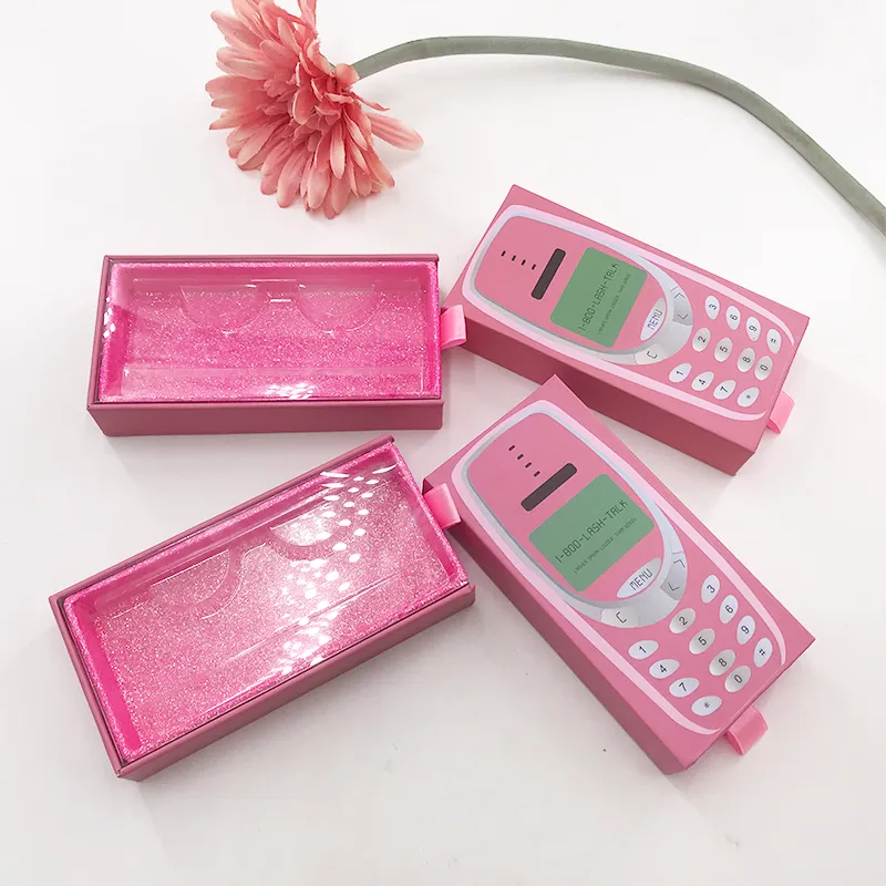 Lashes magnétiques Boîte Cils dramatiques Forfait 25mm Mink Lashes Rose Cute Box Populaire en gros Personnalisé Logo privé