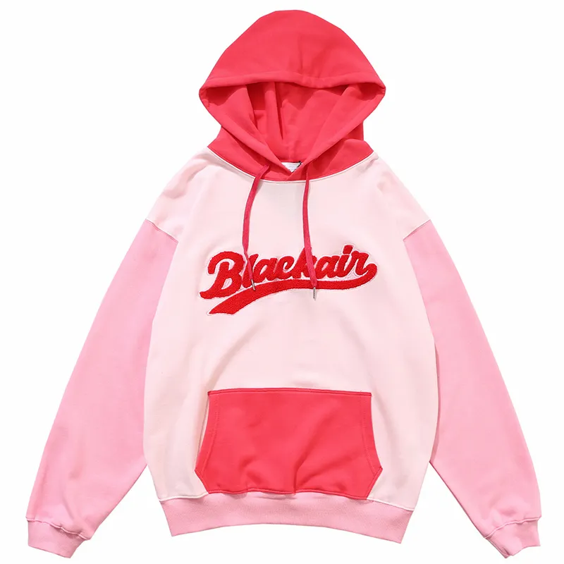 2020 Hip Hop Hoodie Bluza Kolor Blok Patchwork Streetwear Hoodie Harajuku Mężczyźni Hiphop Sweter Luźny Styl College