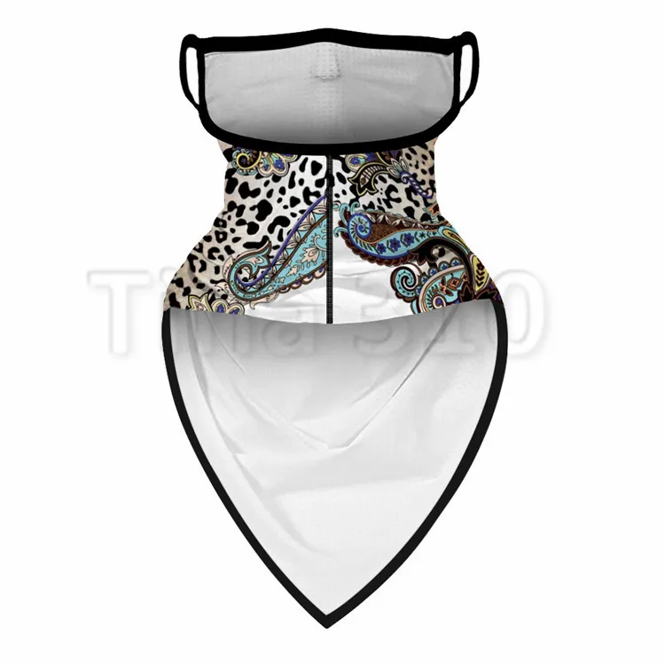 hot Popular leopard print digital printing face mask triangle riding mask mountaineering insect proof Magic Scarf T2I51170
