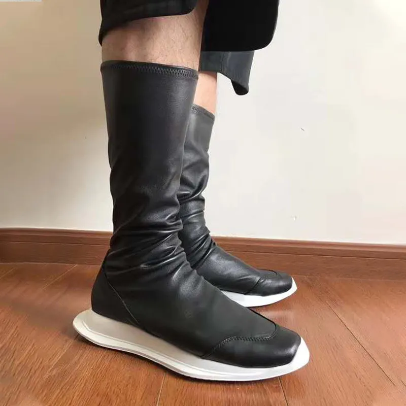 Soft Leather Military Boots For Men 2022 Spring Motorcyclist Boots Male Long Fashion Boot P35E50