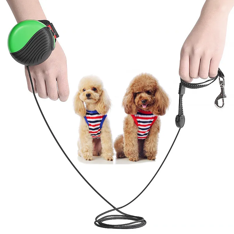 Handvrije automatische intrekbare hondenriem Pet Dog Walking Hand Polsheilen Uitsterkbare sterke duurzame riempieren Pet Supplies