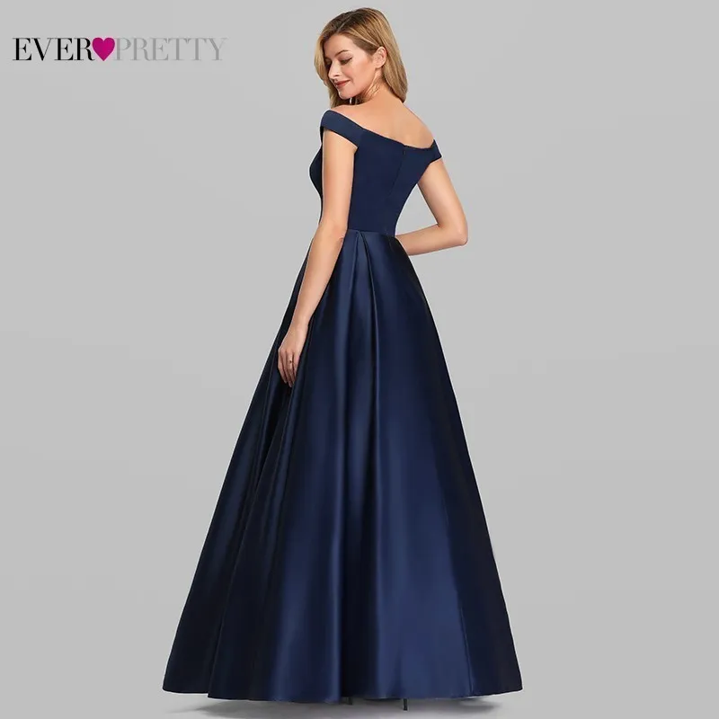 Elegant A-Line Navy Blue Evening Dress: Premium Quality