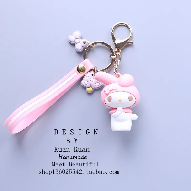 Miniso Hello Kitty Rhinestone Decor Keychain, Trendy Key Chain Charms, Perfect Bag Decor Pendant,Temu