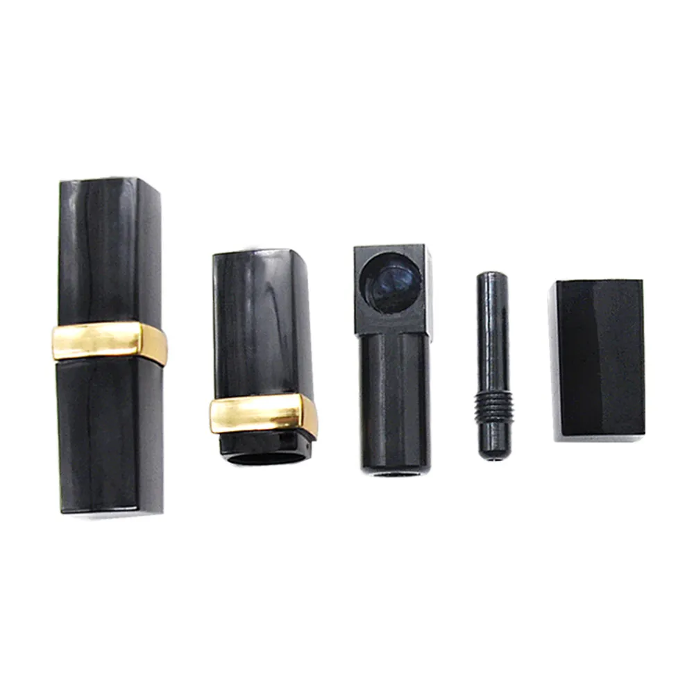 RICH DOG High Quality Acrylic Herb Pipe Hidden Lipstick 61MM Smoking Pipe With Aluminum Bowl Pocket Size Cigarette Accessories