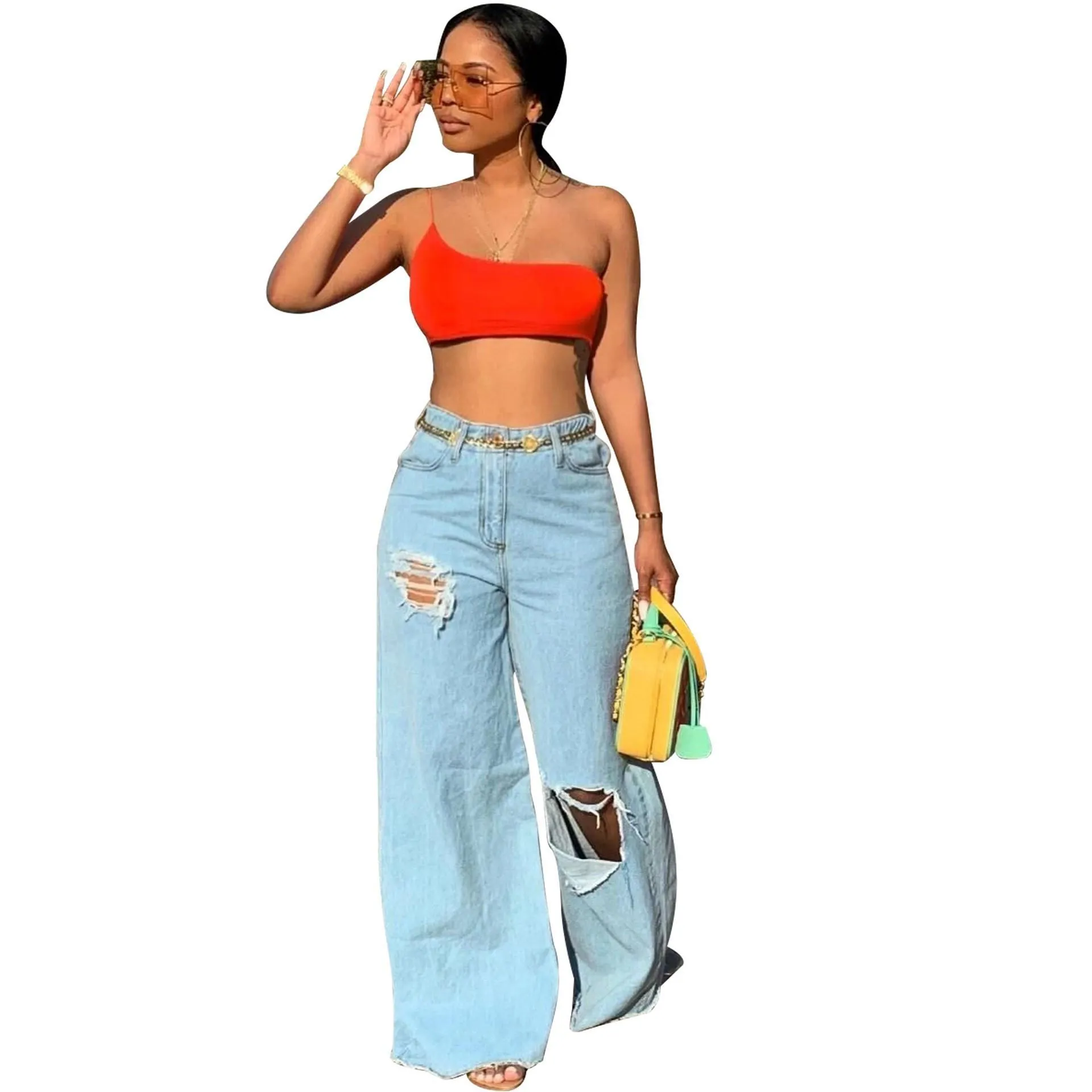 High Waisted Jeans With Crop Top for 2020