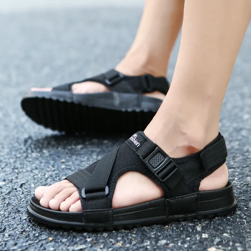 UPUPER Sandals Men Shoes 2019 Gladiator Mens Sandals Fashion Men Shoes Summer Flip Flops Gray Black Flat Sandals Big Size 36-46 MX200617